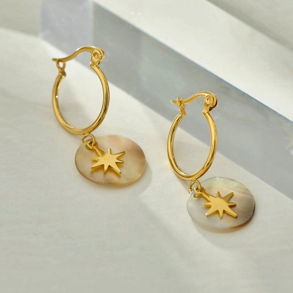 EVA Drop Hoop Earrings - Picture 4 of 7